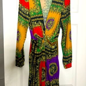 Mini dress with high slit